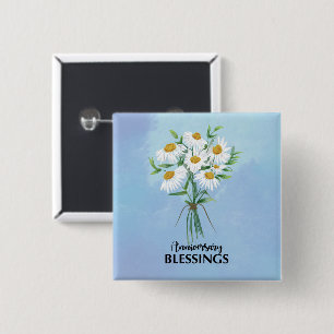 Chapa Cuadrada Aniversario boda Bouquet de las Bendiciones de los