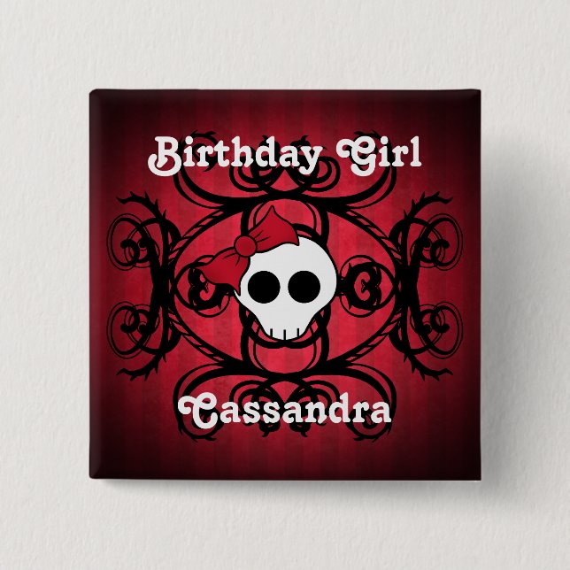 Chapa Cuadrada Aniversario de la calavera (Anverso)