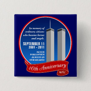 Chapa Cuadrada Aniversario del th del 11-10 de septiembre -
