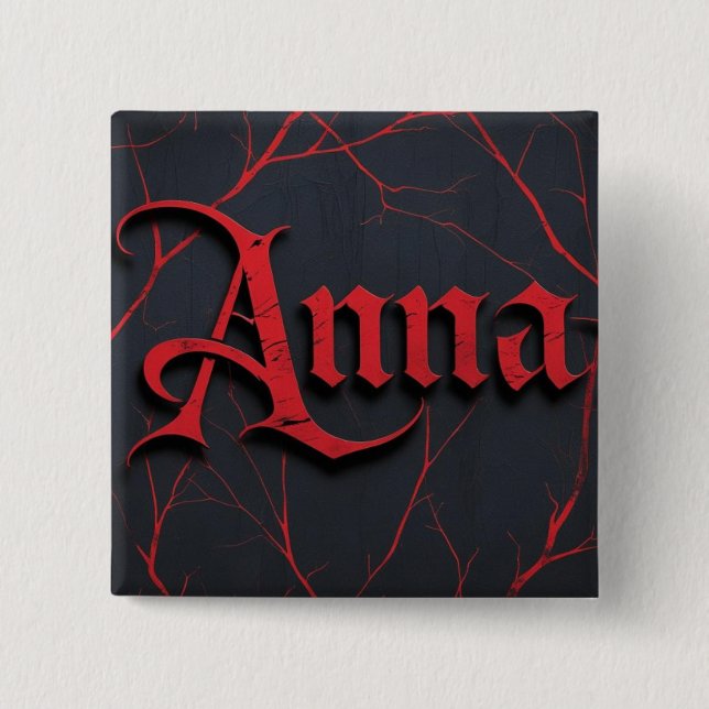 Chapa Cuadrada Anna en gótico (Anverso)