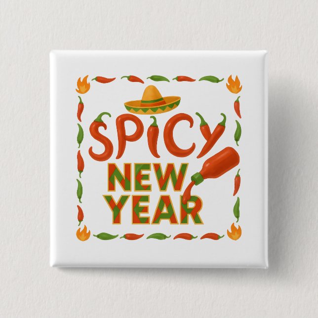 Chapa Cuadrada Año Nuevo Picante (Anverso)