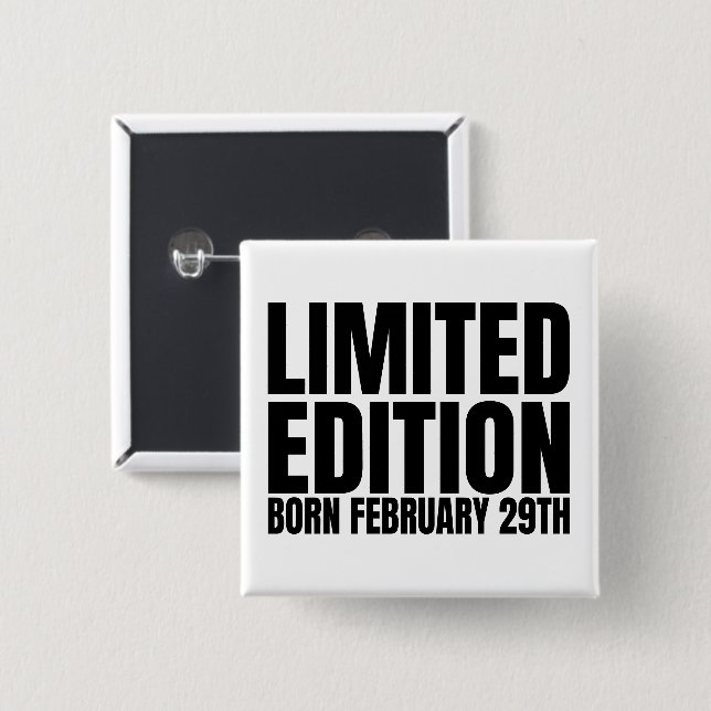 Chapa Cuadrada Año Salto Cumpleaños Nacido el 29 de febrero Día d (Anverso y reverso)