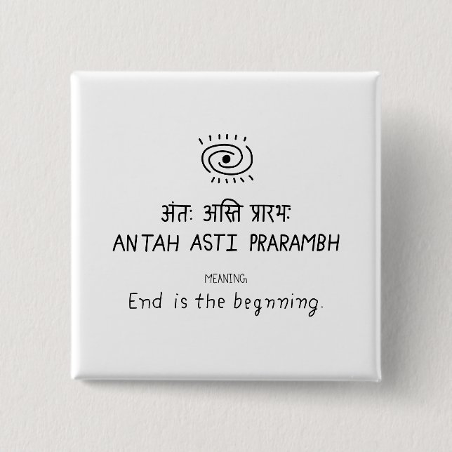Chapa Cuadrada Antah Asti Prarambh - sanskrit quote (Anverso)