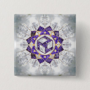 Chapa Cuadrada Antahkarana en Lotus Mandala- Amethyst and Pearl