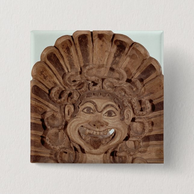 Chapa Cuadrada Antefix con el jefe de un gorgon (Anverso)