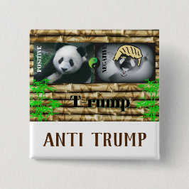Chapa Cuadrada Anti Trump / panda,