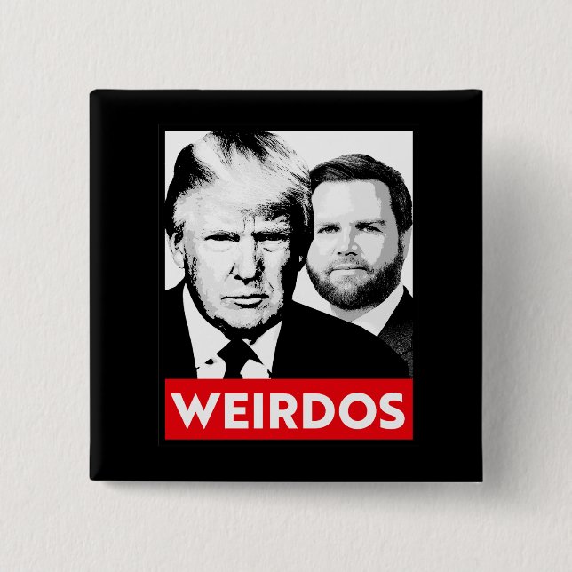 Chapa Cuadrada Anti Trump Vance - Weirdos (Anverso)