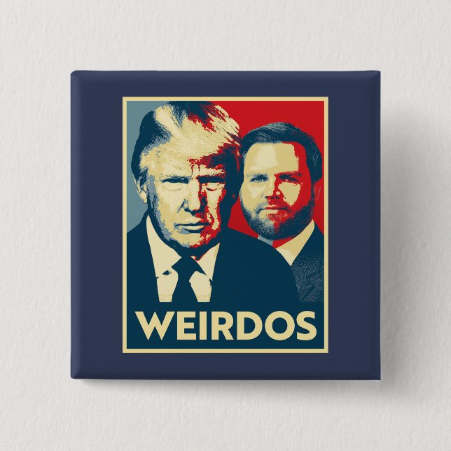 Chapa Cuadrada Anti Trump Vance - Weirdos (Anverso)