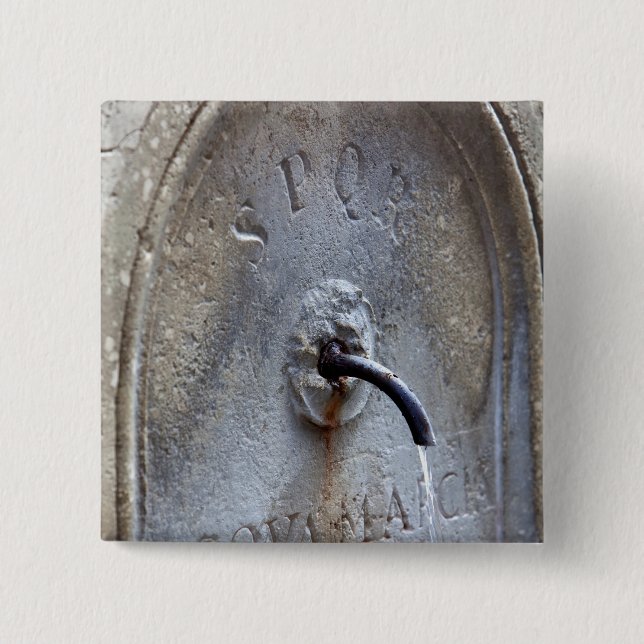 Chapa Cuadrada Antigua fuente pública de agua romana (Anverso)