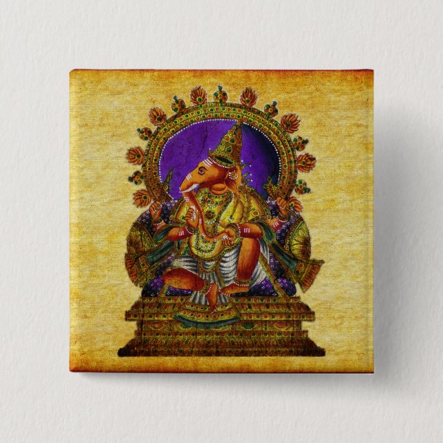 Chapa Cuadrada Antigüedad de Ganesha Deva (Anverso)