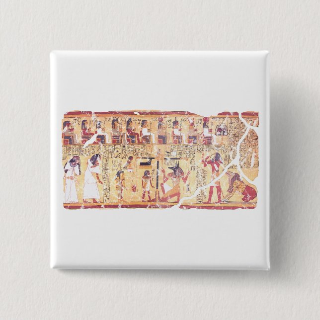 Chapa Cuadrada Antiguo libro egipcio de muertos pesando el té (Anverso)