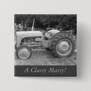 Chapa Cuadrada Antiguo tractor de fergison massey gris vintage