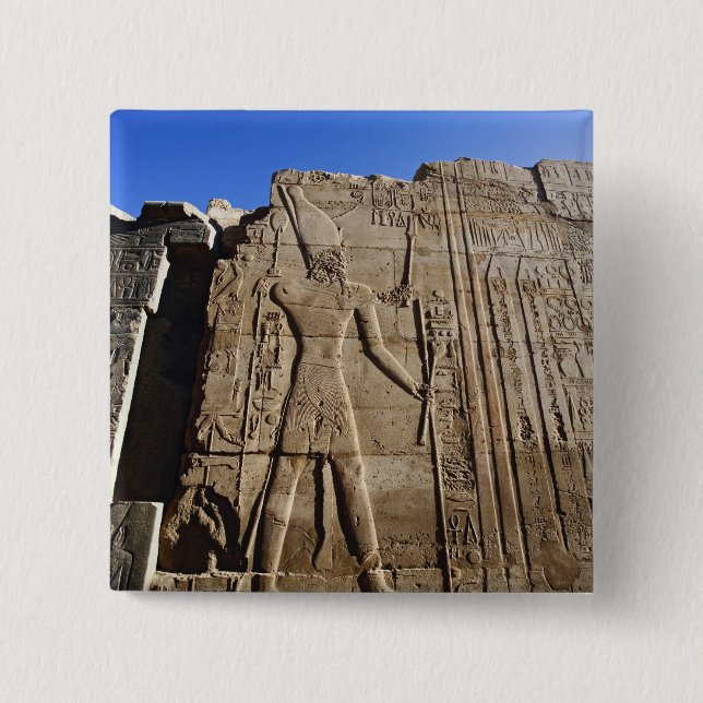 Chapa Cuadrada Antiguos jeroglíficos en la pared, Templo de Karna (Anverso)