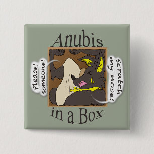 Chapa Cuadrada Anubis en una caja (ojos cerrados)