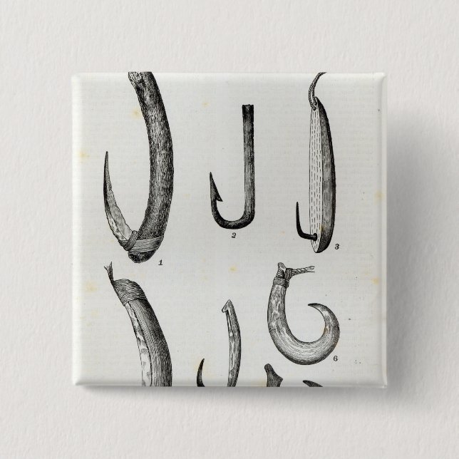 Chapa Cuadrada Anzuelos de prehistórico y de incivilizado (Anverso)