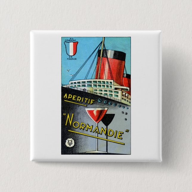 Chapa Cuadrada Apertif Normandie Francés 1930 (Anverso)