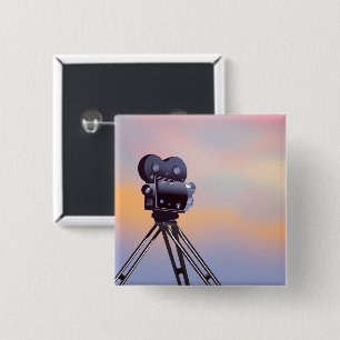 Chapa Cuadrada Apertura de cámara de película vintage