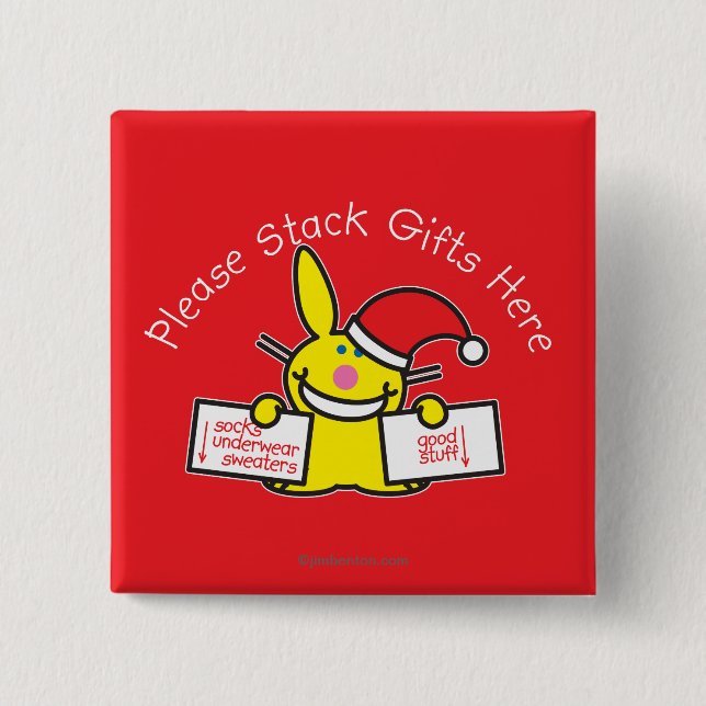 Chapa Cuadrada Apile por favor los regalos aquí (Anverso)