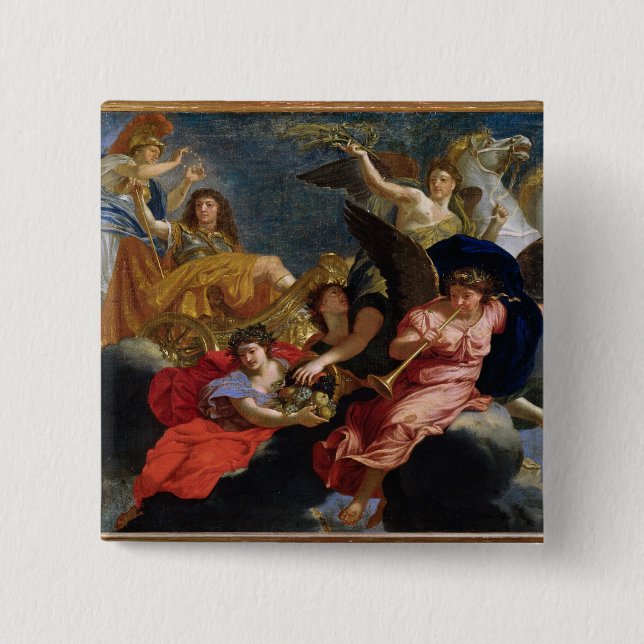 Chapa Cuadrada Apoteosis de rey Louis XIV de Francia (Anverso)