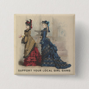 Chapa Cuadrada Apoye a su cuadrilla local del chica