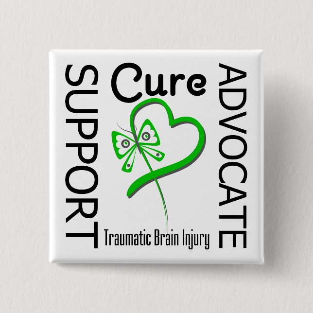 Chapa Cuadrada Apoyo Advocate Cure 2 Lesiones Cerebrales Traumáti (Anverso)