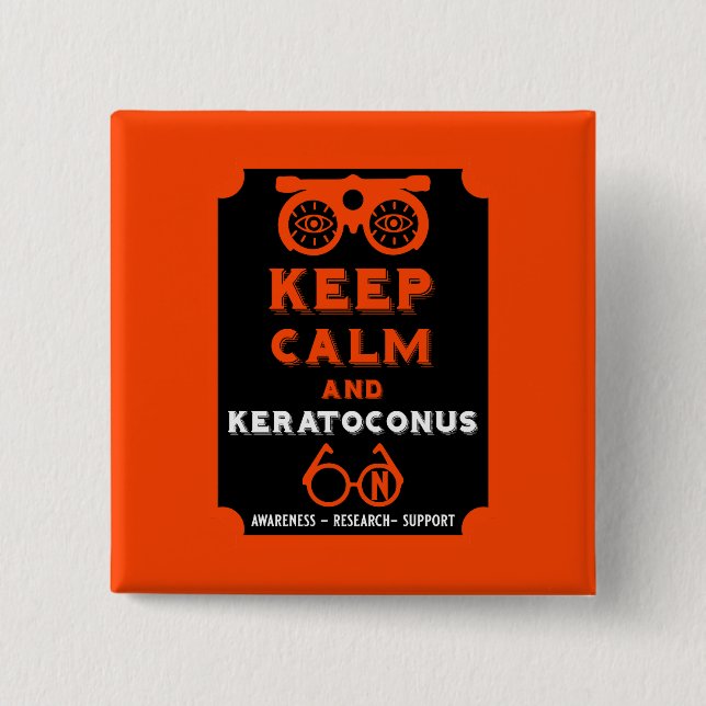 Chapa Cuadrada Apoyo Y Conciencia De Keratoconos (Anverso)