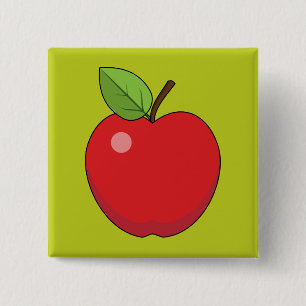 Chapa Cuadrada Apple Rojo