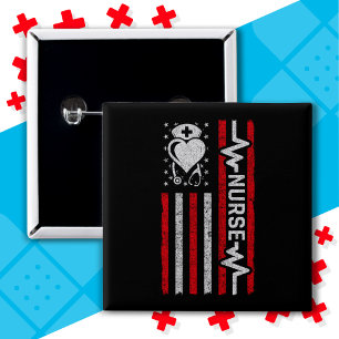 Chapa Cuadrada Apreciación de enfermera Hero Heart Life Bandera A