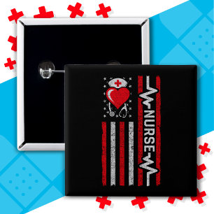 Chapa Cuadrada Apreciación de enfermera por la vida de héroe de l