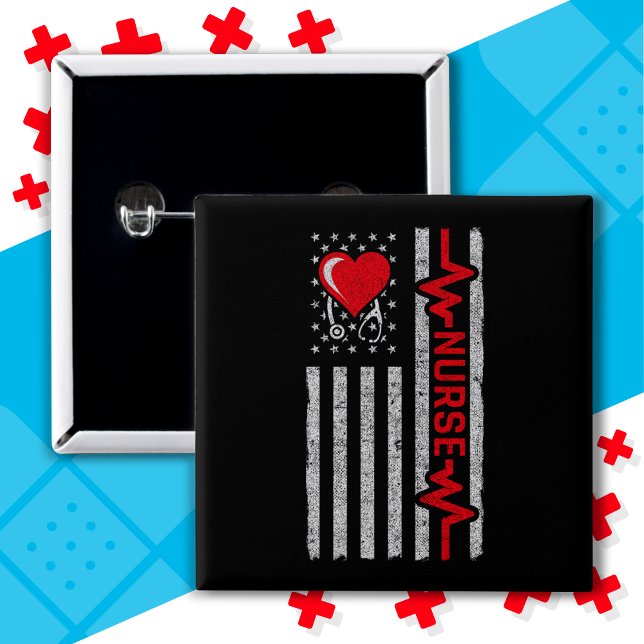 Chapa Cuadrada Apreciación de enfermera por vida de héroe estadou (Subido por el creador)