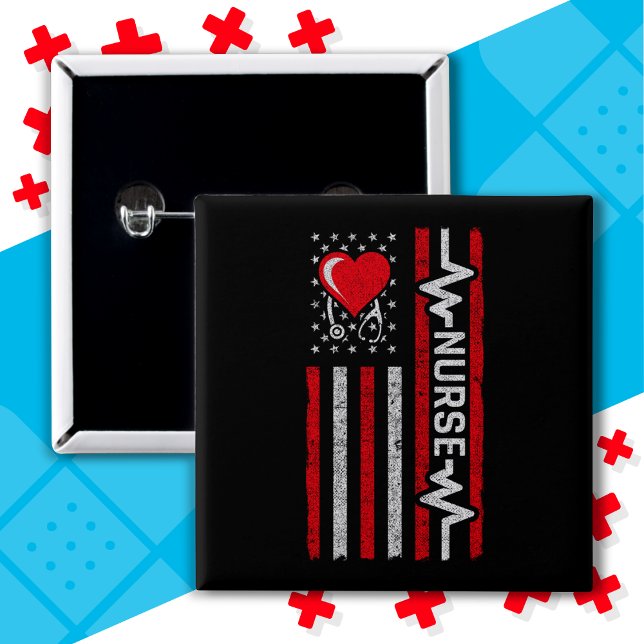 Chapa Cuadrada Apreciación de enfermera por vida de héroe estadou (Subido por el creador)