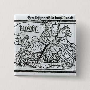 Chapa Cuadrada "Aquí Begynneth el Knightes Tale