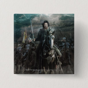 Chapa Cuadrada Aragorn liderando en caballo