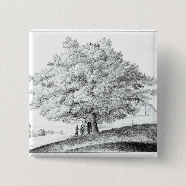 Chapa Cuadrada Árbol de hueco en Hampstead, 1663 (Anverso)
