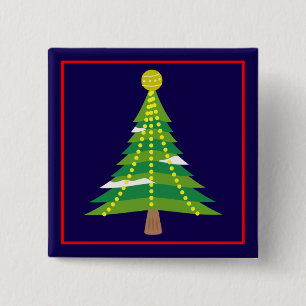 Chapa Cuadrada Árbol de invierno navidades con luces-15044