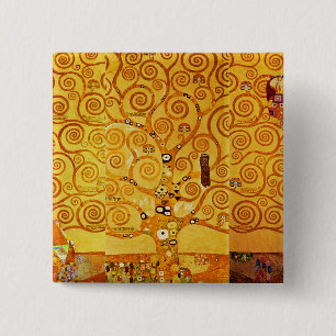 Chapa Cuadrada Árbol de la Vida Gustav Klimt Nouveau