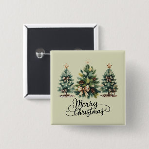 Chapa Cuadrada Árbol de Navidad Alegre Leopardo Coquette Lazo Nav