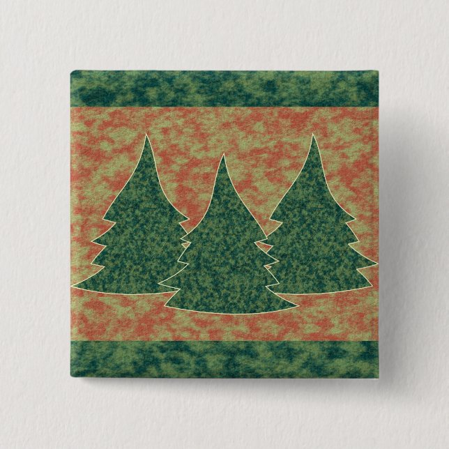 Chapa Cuadrada Árbol de Navidad verde (Anverso)