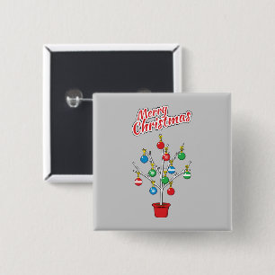 Chapa Cuadrada Árbol de sucursal desnudo de los navidades - Feliz