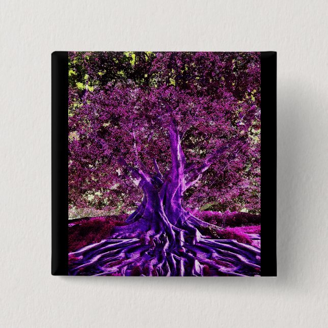 Chapa Cuadrada Árbol del corazón de la vida (Anverso)