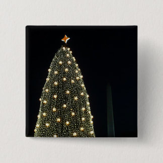 Chapa Cuadrada Árbol nacional de Navidad y monumento de Washingto