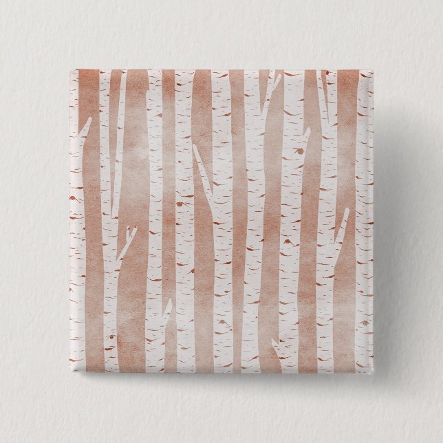 Chapa Cuadrada Árboles de aves ilustrados (Anverso)