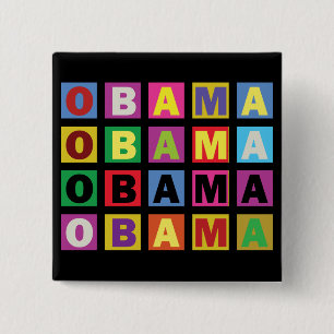 Chapa Cuadrada Arco iris colorido de Barack Obama