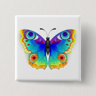Chapa Cuadrada Arcoiris mariposa Peacock Eye
