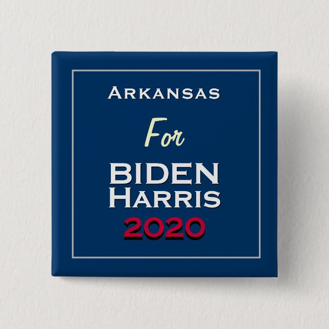 Chapa Cuadrada Arkansas para BIDEN HARRIS 2020 Square (Anverso)