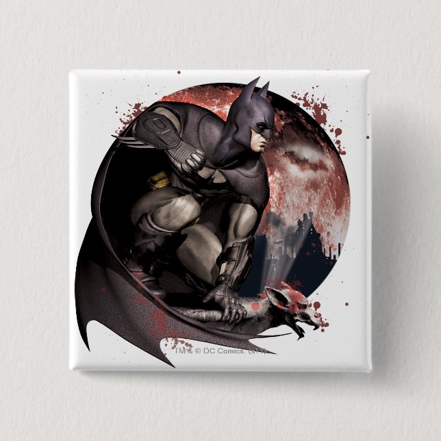 Chapa Cuadrada Arkham City Batman Moon (Anverso)