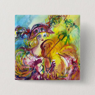 Chapa Cuadrada ARLECCHINA VIOLINISTA / Noche de Carnaval venecian