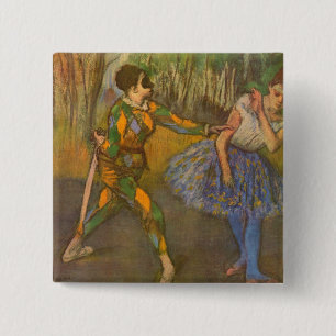 Chapa Cuadrada Arlequín y Colombina de Edgar Degas Arte Antiguo