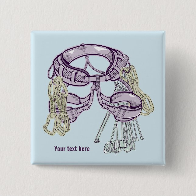 Chapa Cuadrada Arnés y equipo de escalada comercial (Anverso)