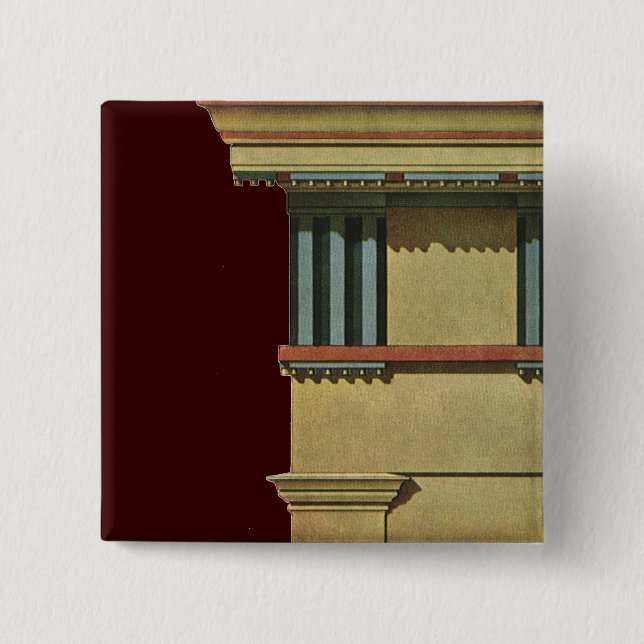 Chapa Cuadrada Arquitectura clásica vintage, tableta de templos (Anverso)